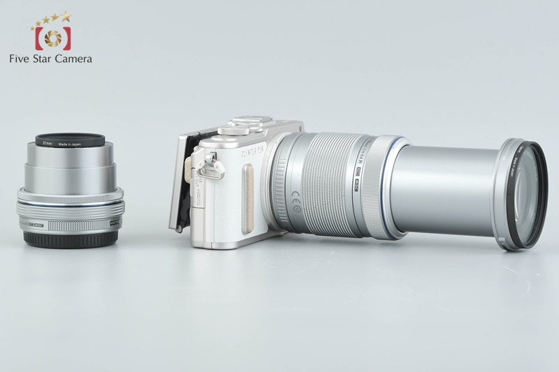 "Shutter count 1,883" Olympus PEN E-PL8 White 16.1 MP 14-42 40-150 Lenses