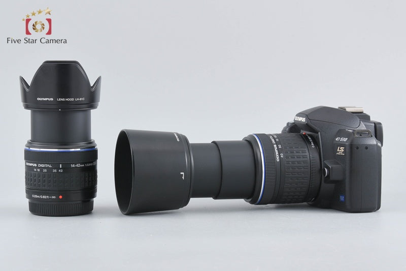 "Count 561" Olympus E-510 10.0 MP Digital SLR Camera 14-42 40-150 Lenses w/ Box