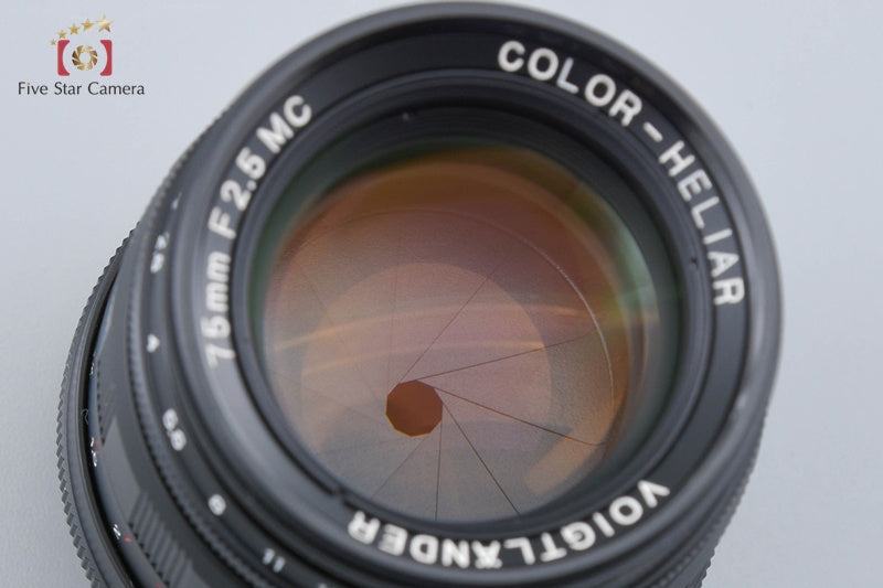 Voigtlander COLOR-HELIAR 75mm f/2.5 MC Black L39 LTM Leica Thread Mount Lens