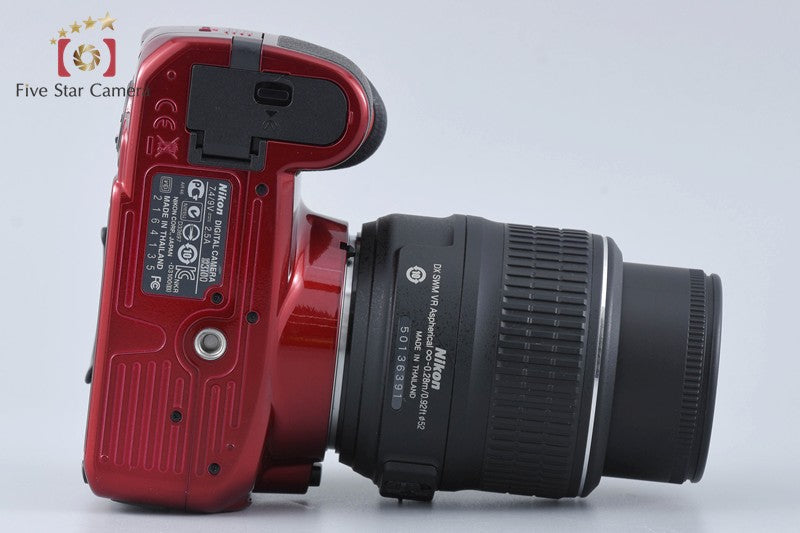 "Count 1,769" Nikon D3100 Red 14.2 MP Digital SLR Camera 18-55 VR Lens w/ Box
