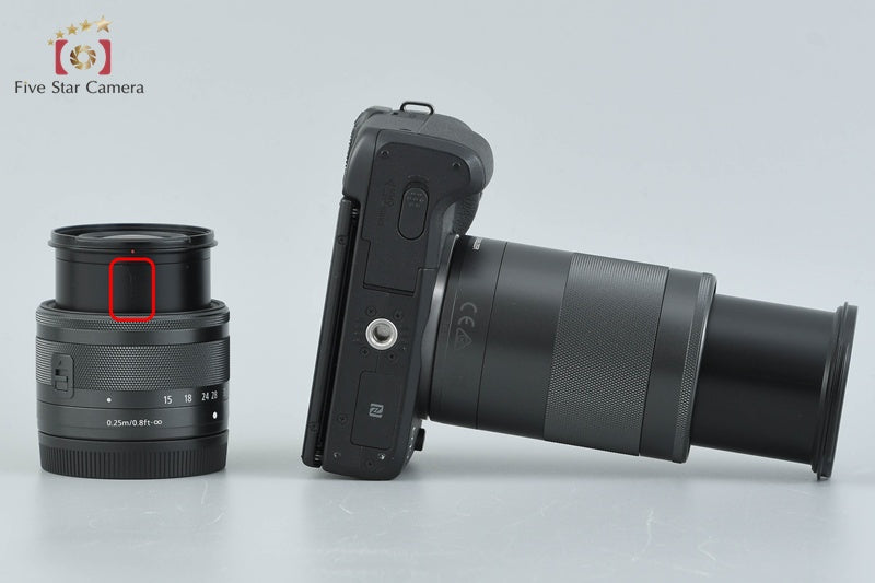 Canon EOS M3 Black 24.2 MP Digital Camera EF-M 15-45 55-200 Lenses