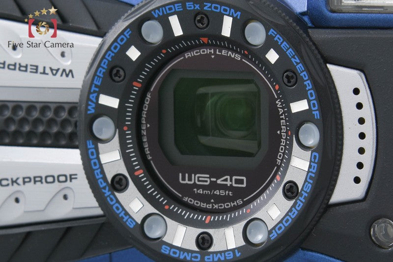 "Shutter count 52" Ricoh WG-40W Blue 16.0 MP Waterproof Action Camera