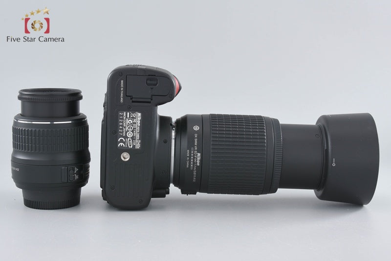 "Shutter count 1,167" Nikon D40x Black 10.2 MP DSLR AF-S DX 18-55 55-200 Lenses
