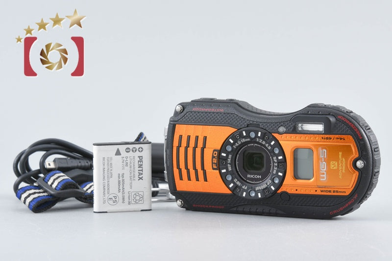 "Count 1,620" Ricoh Pentax WG-5 GPS Orange 16.0 MP Waterproof Action Camera