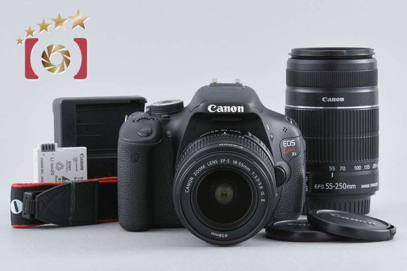 "Count 4,799" Canon EOS Kiss X5 / Rebel T3i / 600D 18.0 MP 18-55 55-250 Lenses