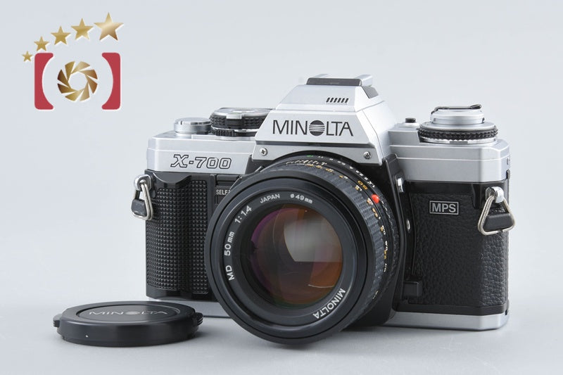 Minolta X-700 Silver 35mm SLR Film Camera + New MD 50mm f/1.4