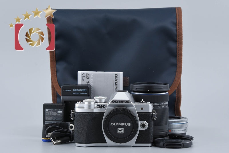 "Count 2,471" Olympus OM-D E-M10 Mark III Silver 16.1 MP 14-42 40-150 EZ Lenses