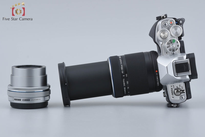 "Count 2,471" Olympus OM-D E-M10 Mark III Silver 16.1 MP 14-42 40-150 EZ Lenses