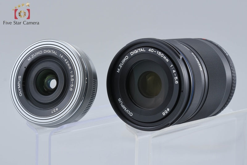 "Count 2,471" Olympus OM-D E-M10 Mark III Silver 16.1 MP 14-42 40-150 EZ Lenses