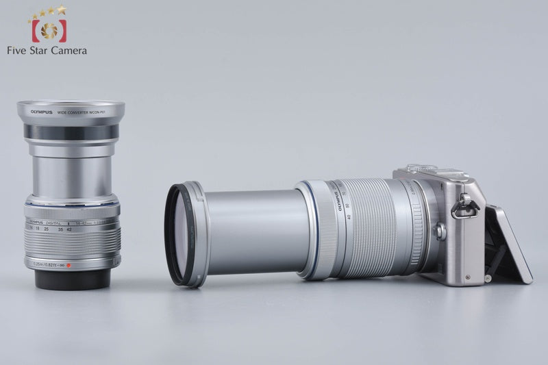 "Shutter count 800" Olympus PEN Lite E-PL3 Silver 12.3 MP 14-42 40-150 Lenses