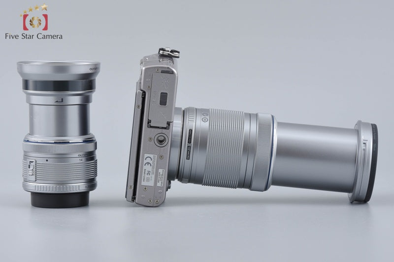 "Shutter count 800" Olympus PEN Lite E-PL3 Silver 12.3 MP 14-42 40-150 Lenses