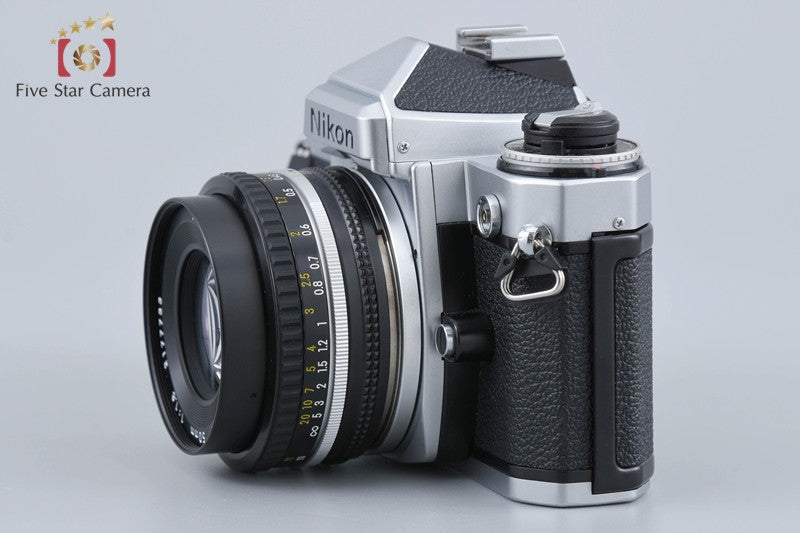 Nikon FE Silver 35mm SLR Film Camera + Ai-S NIKKOR 50mm f/1.8