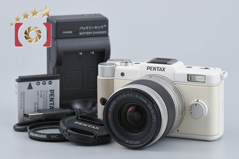 "Shutter count 1,255" PENTAX Q White 12.4 MP Digital Mirrorless Camera 5-15 Lens