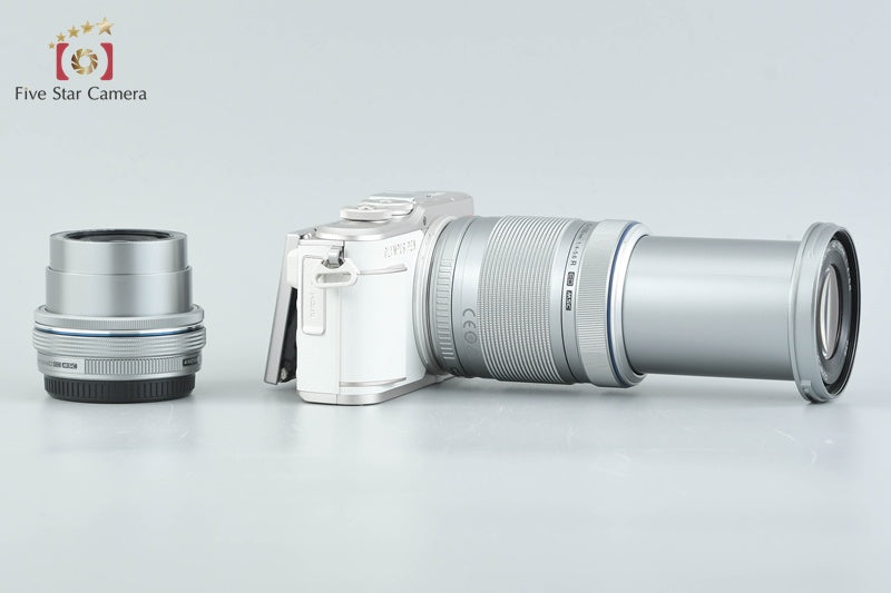 "Shutter count 1,379" Olympus PEN E-PL10 White 16.1 MP EZ 14-42 40-150 Lenses
