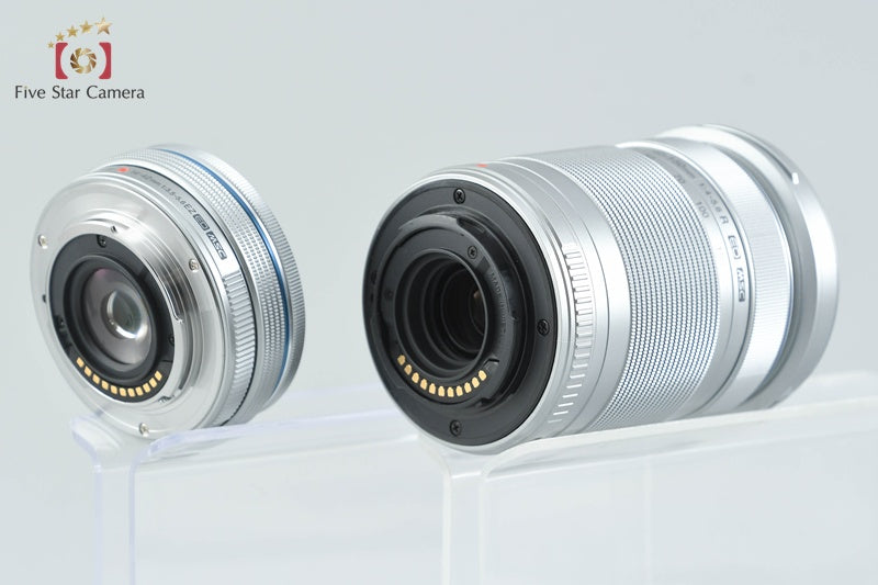 "Shutter count 1,379" Olympus PEN E-PL10 White 16.1 MP EZ 14-42 40-150 Lenses
