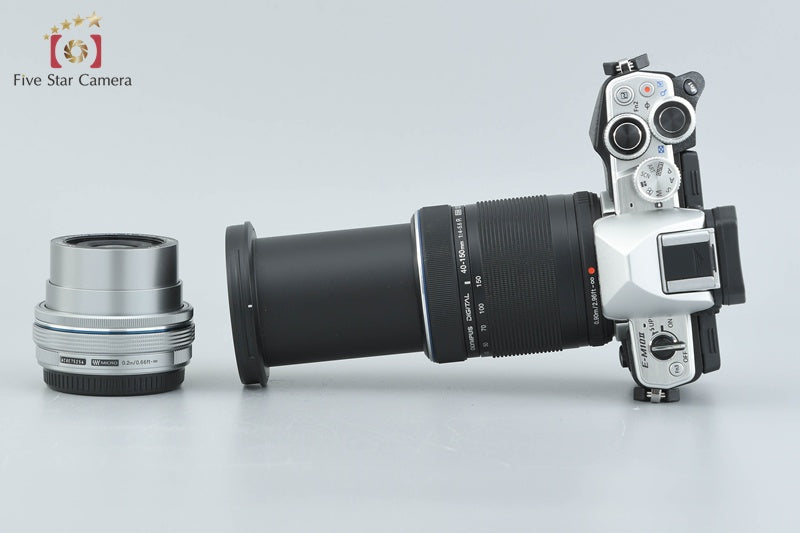 Olympus OM-D E-M10 Mark II Silver 16.1 MP 14-42 40-150 Lenses