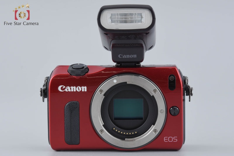 Canon EOS M Red 18.0 MP Mirrorless Camera 18-55 22 Lenses