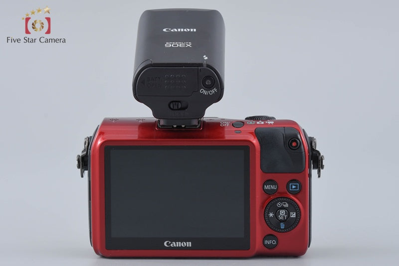 Canon EOS M Red 18.0 MP Mirrorless Camera 18-55 22 Lenses
