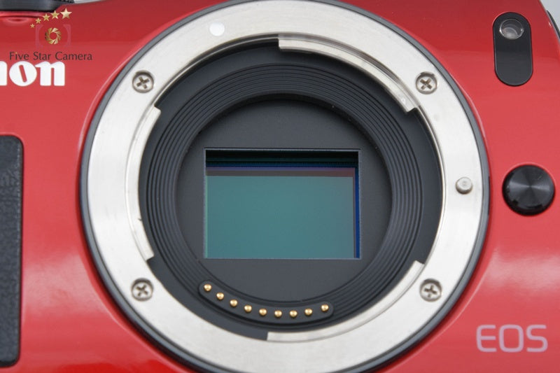 Canon EOS M Red 18.0 MP Mirrorless Camera 18-55 22 Lenses