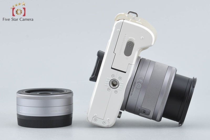 Canon EOS Kiss M / M50 White 24.0 MP 15-45 22 Lenses w/ Box