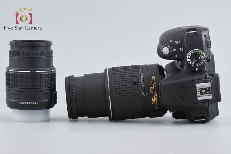 "Count 1,327" Nikon D3300 Black 24.2MP DSLR 18-55 55-200 Lenses w/ Box