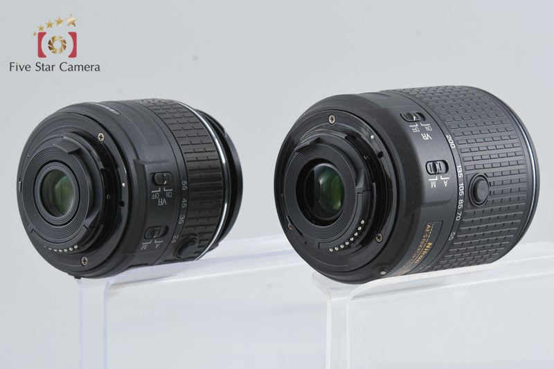 "Count 1,327" Nikon D3300 Black 24.2MP DSLR 18-55 55-200 Lenses w/ Box