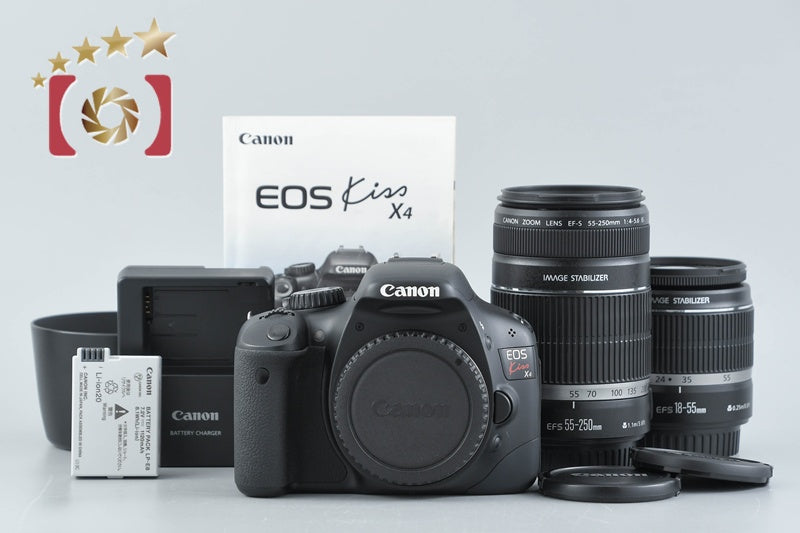 Canon EOS Kiss X4 / Rebel T2i / 550D 18.0 MP DSLR 18-55 55-250 Lenses