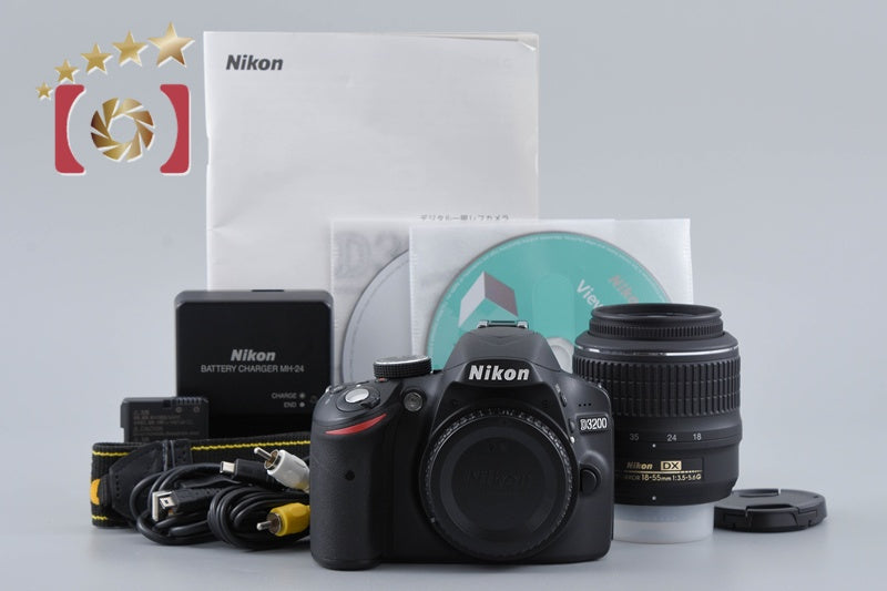 "Shutter count 2,042" Nikon D3200 Black 24.2 MP DSLR 18-55 VR Lens