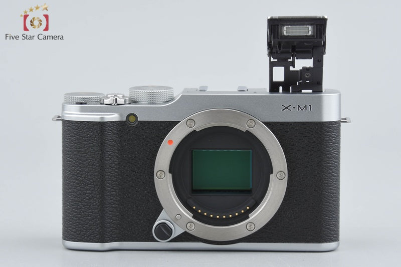Fujifilm X-M1 Silver 16.3 MP Digital Camera 16-50 27 Lenses w/ Box