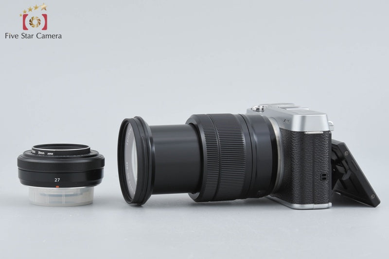 Fujifilm X-M1 Silver 16.3 MP Digital Camera 16-50 27 Lenses w/ Box