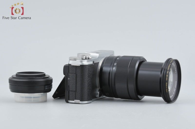 Fujifilm X-M1 Silver 16.3 MP Digital Camera 16-50 27 Lenses w/ Box