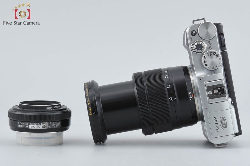 Fujifilm X-M1 Silver 16.3 MP Digital Camera 16-50 27 Lenses w/ Box