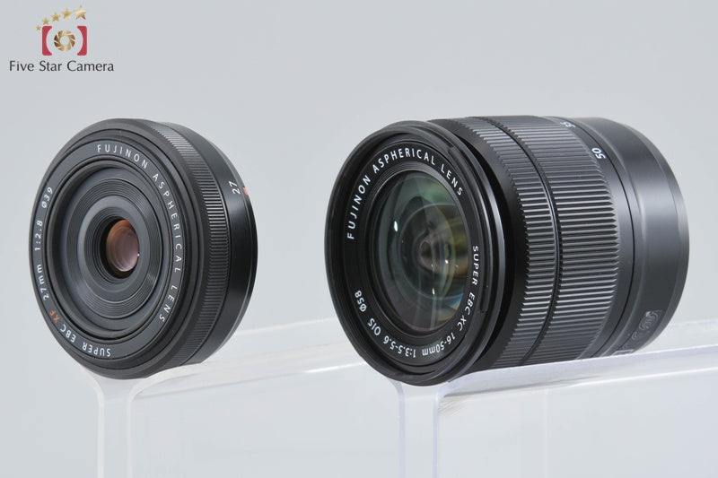 Fujifilm X-M1 Silver 16.3 MP Digital Camera 16-50 27 Lenses w/ Box