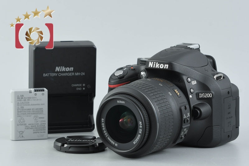 "Shutter count 394" Nikon D5200 Black 24.1 MP DSLR 18-55 VR Lens