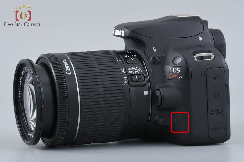 Canon EOS Kiss X7 / Rebel SL1 / 100D Black 18.0 MP EF-S 18-55 IS STM Lens