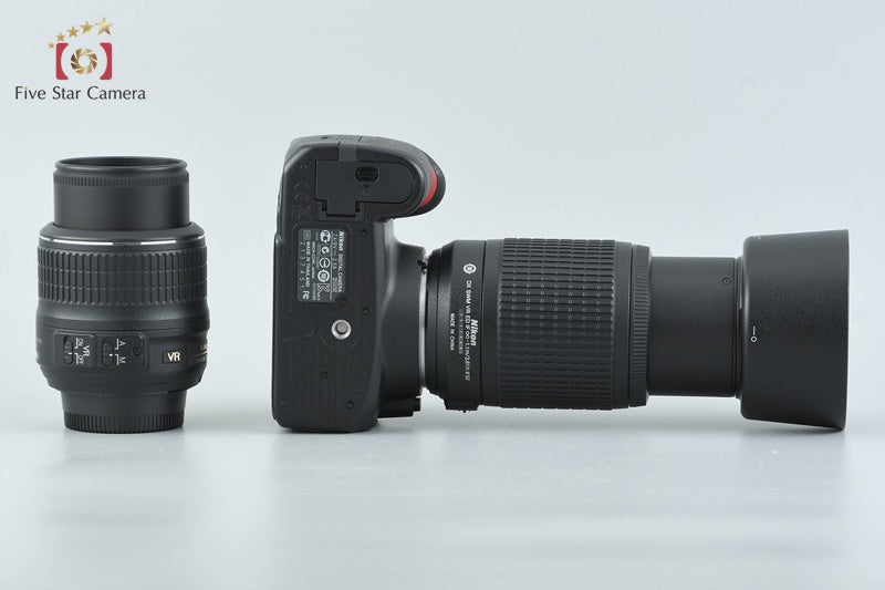 Nikon D3100 14.2 MP Digital SLR Camera 18-55 55-200 Lenses