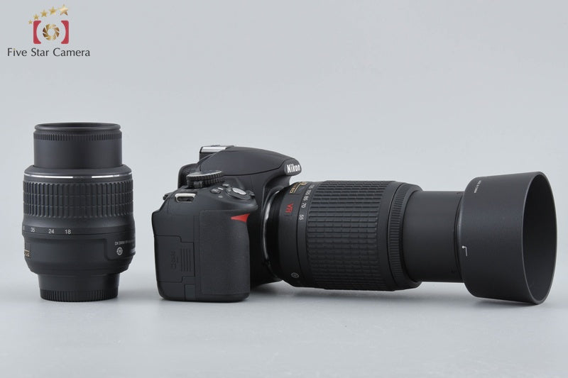 Count 926 Nikon D3100 Black 14.2 MP Digital SLR Camera 18-55 55-200 Lenses