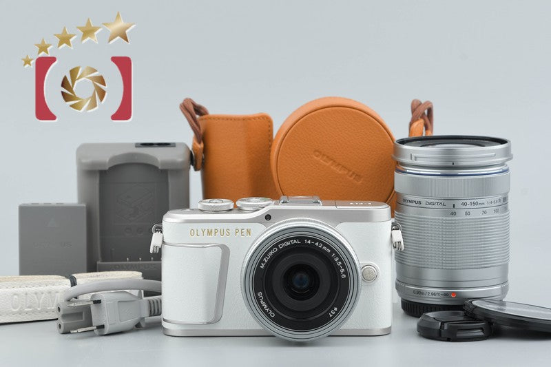 "Count 5,509" Olympus E-PL9 White 16.1 MP Mirrorless Camera 14-42 40-150 Lenses