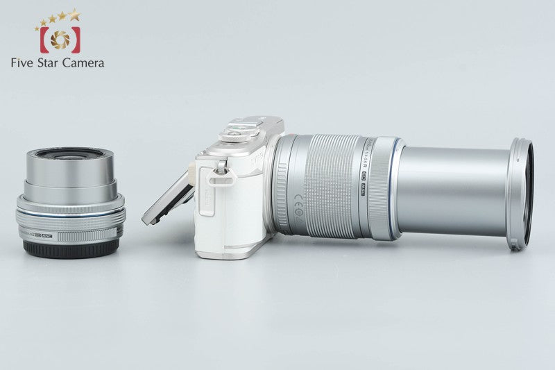 "Count 5,509" Olympus E-PL9 White 16.1 MP Mirrorless Camera 14-42 40-150 Lenses
