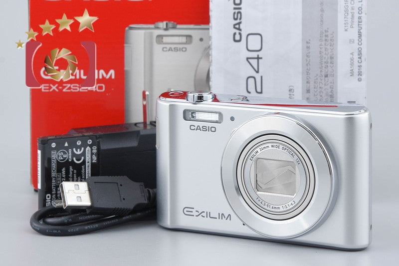 Casio EXILIM EX-ZS240 Silver 16.1 MP Digital Camera w/ Box