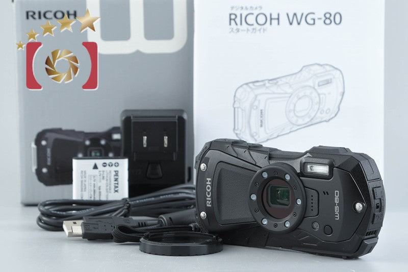 "Count 3" Ricoh PENTAX WG-80 Black 16.0 MP Waterproof Action Camera w/ Box