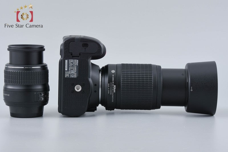 Nikon D3300 Black 24.2 MP DSLR 18-55 55-200 Lenses