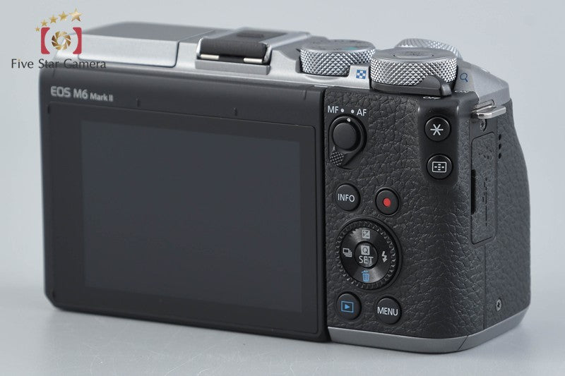 Canon EOS M6 Mark II Silver 32.5MP Digital Mirrorless Camera 15-45 55-200 Lenses