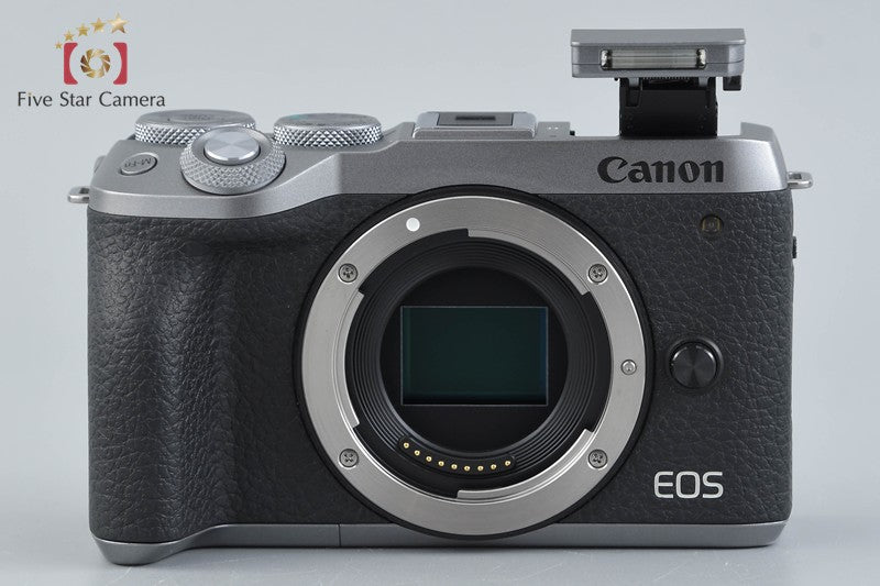 Canon EOS M6 Mark II Silver 32.5MP Digital Mirrorless Camera 15-45 55-200 Lenses