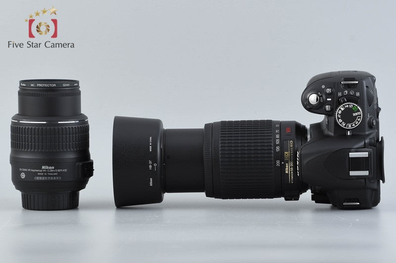 "Count 3,790" Nikon D3100 Black 14.2 MP Digital SLR Camera 18-55 55-200 Lenses
