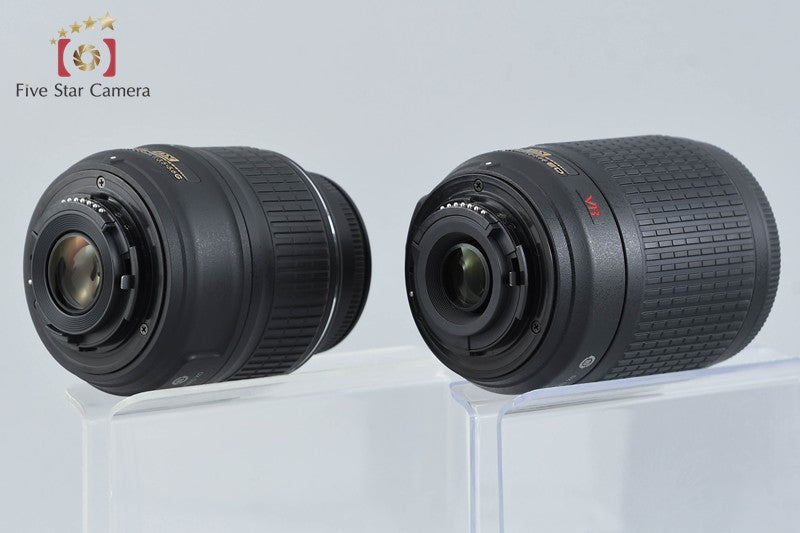 "Count 3,790" Nikon D3100 Black 14.2 MP Digital SLR Camera 18-55 55-200 Lenses