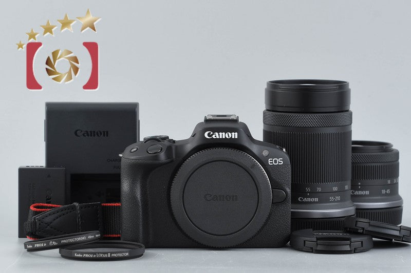 "Shutter count 1,000" Canon EOS R50 Black 24.2 MP RF-S 18-45 55-210 Lenses