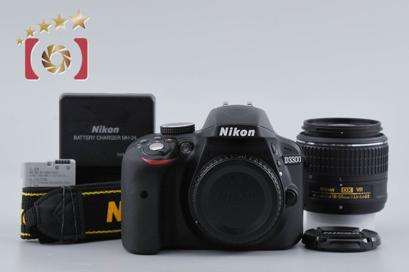 "Ccount 2,755" Nikon D3300 Black 24.2 MP DSLR 18-55mm VR II Lens