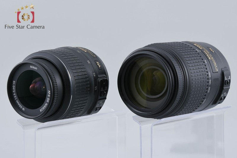 Nikon D5200 Black 24.1 MP Digital SLR Camera 18-55 55-300 Lenses