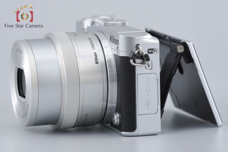 "Count 132" Nikon 1 J5 Silver 20.8 MP Digital Camera 10-30 Lens